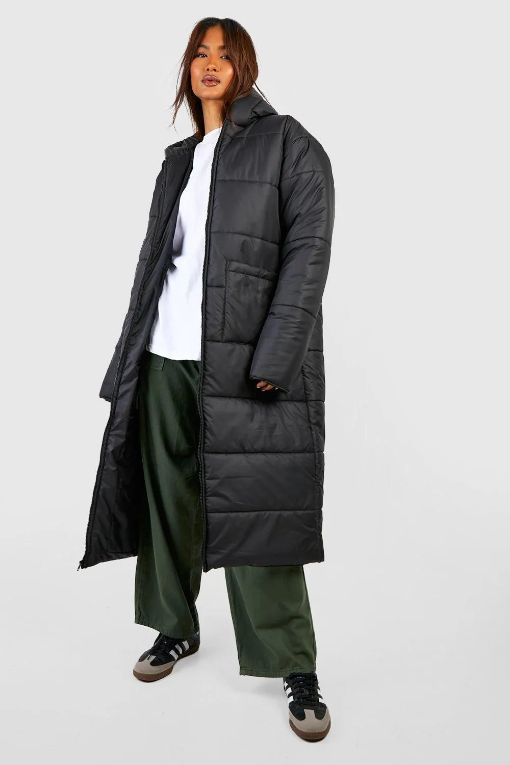 Tall Oversized Hooded Longline Puffer Coat