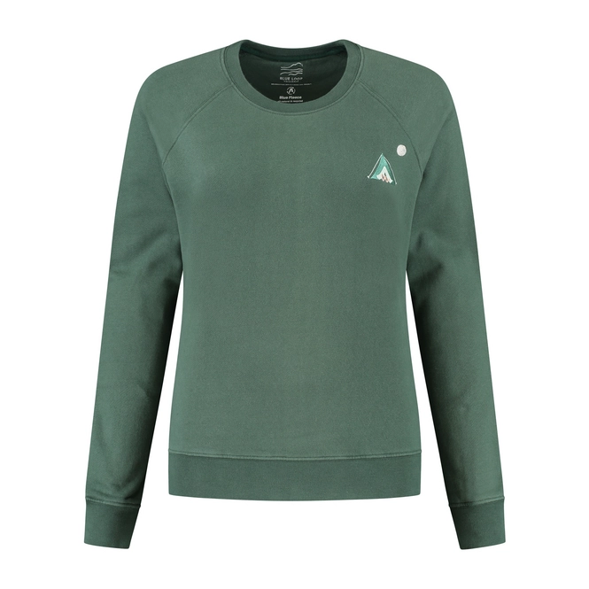 Jumper Blue Loop Women Blue Fleece Tent Sweater Cilantro