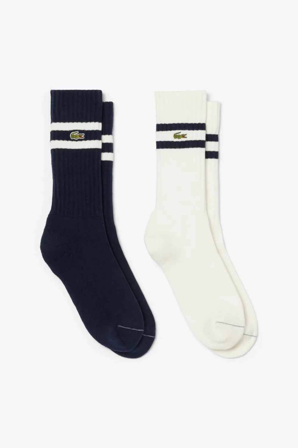Stripe 2 Pack Socks Black And White