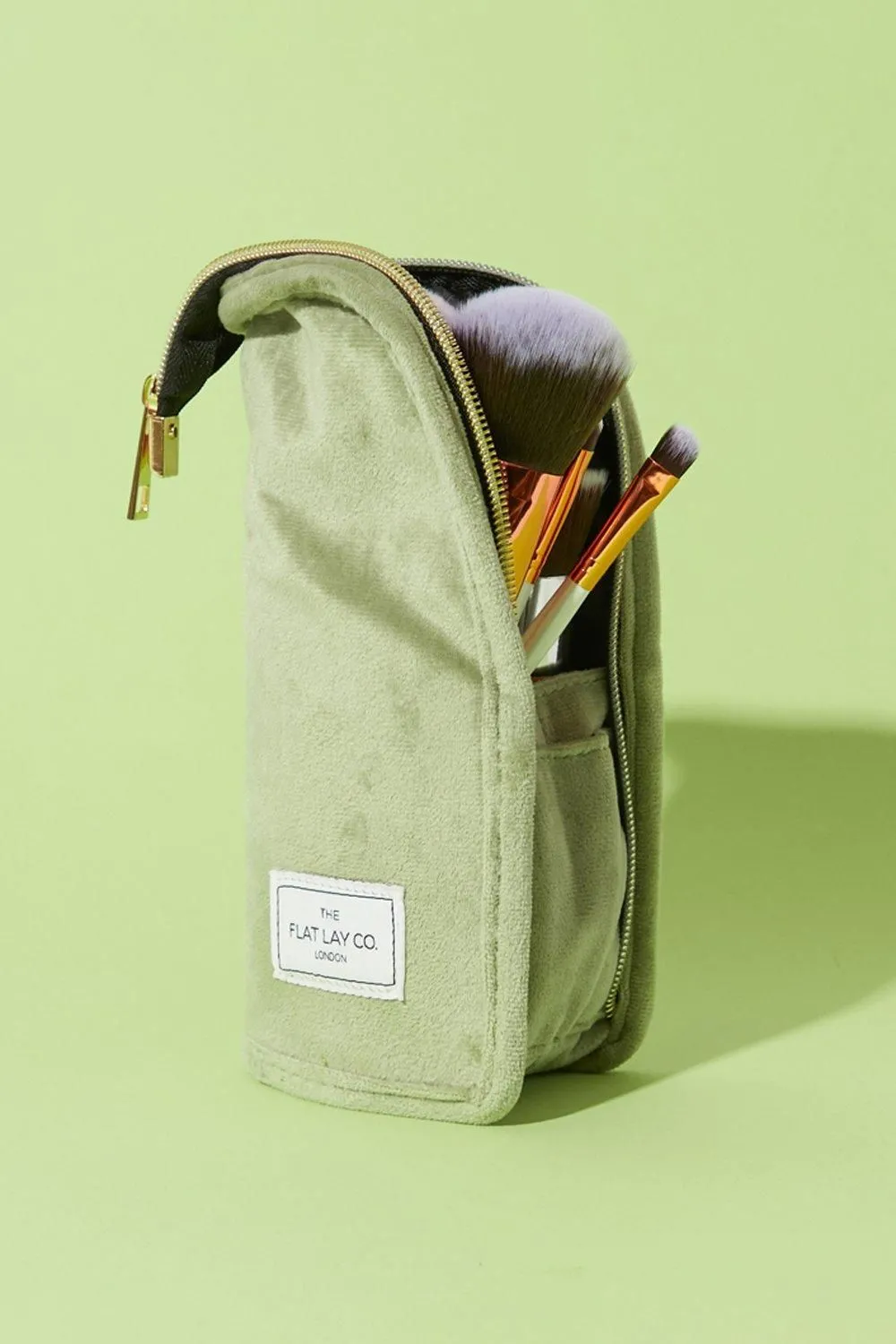 Sage Velvet Brush Case