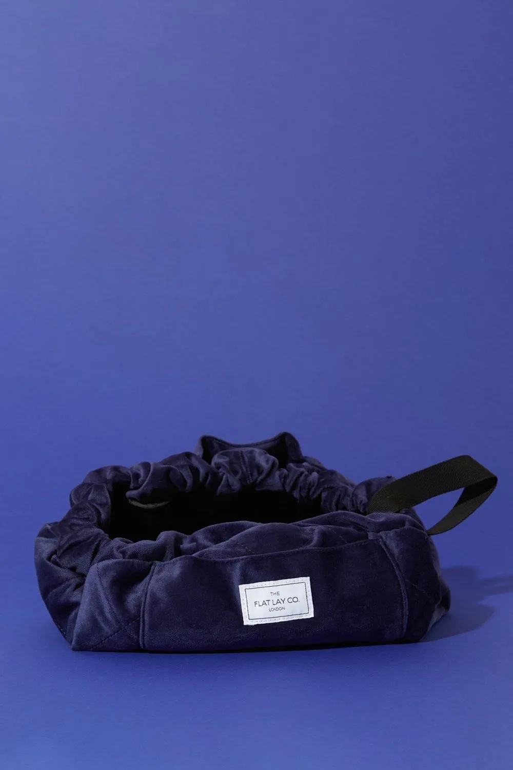Blue Velvet Open Flat Makeup Bag