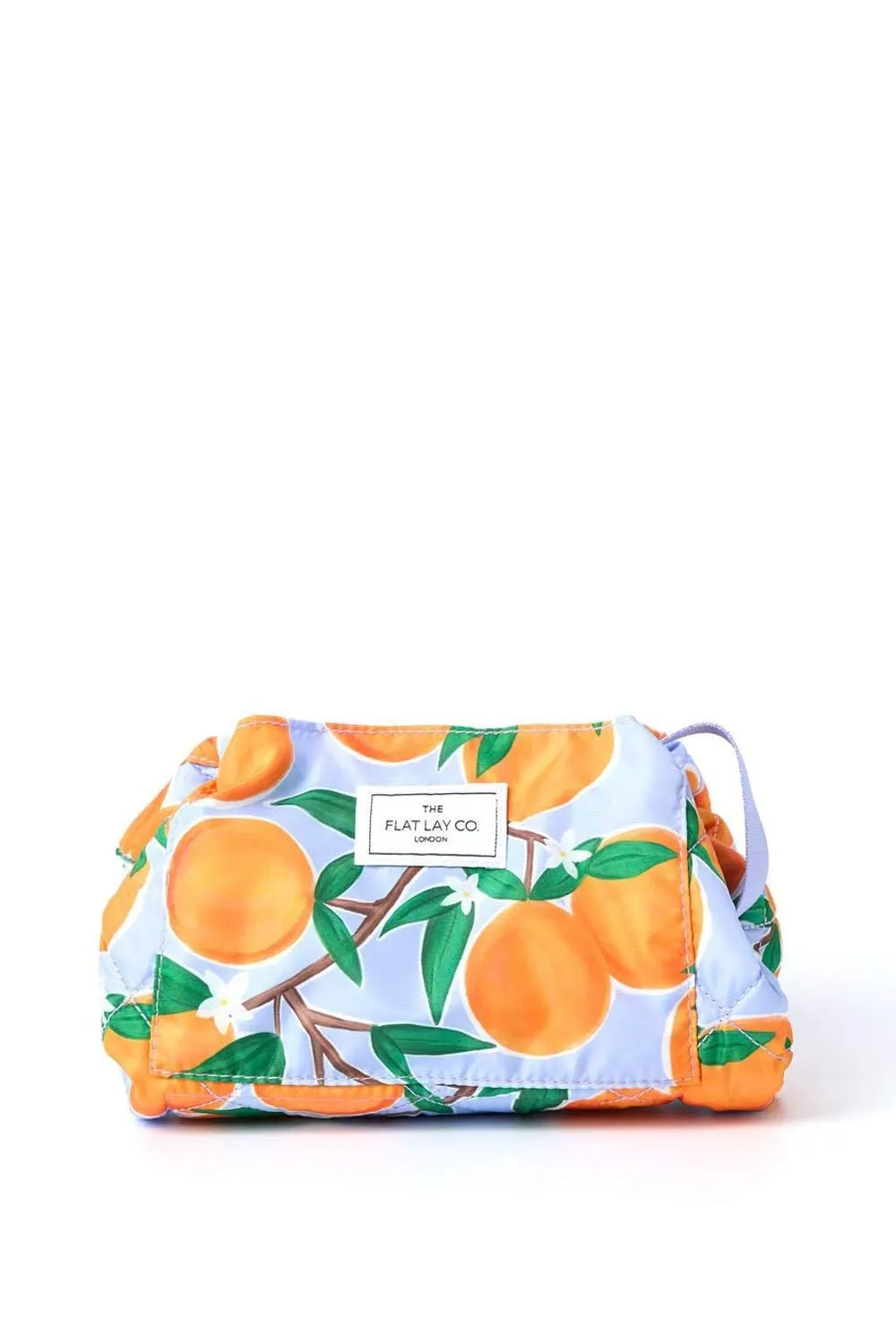 The Flat Lay Co. Drawstring Makeup Bag in Mediterranean Oranges